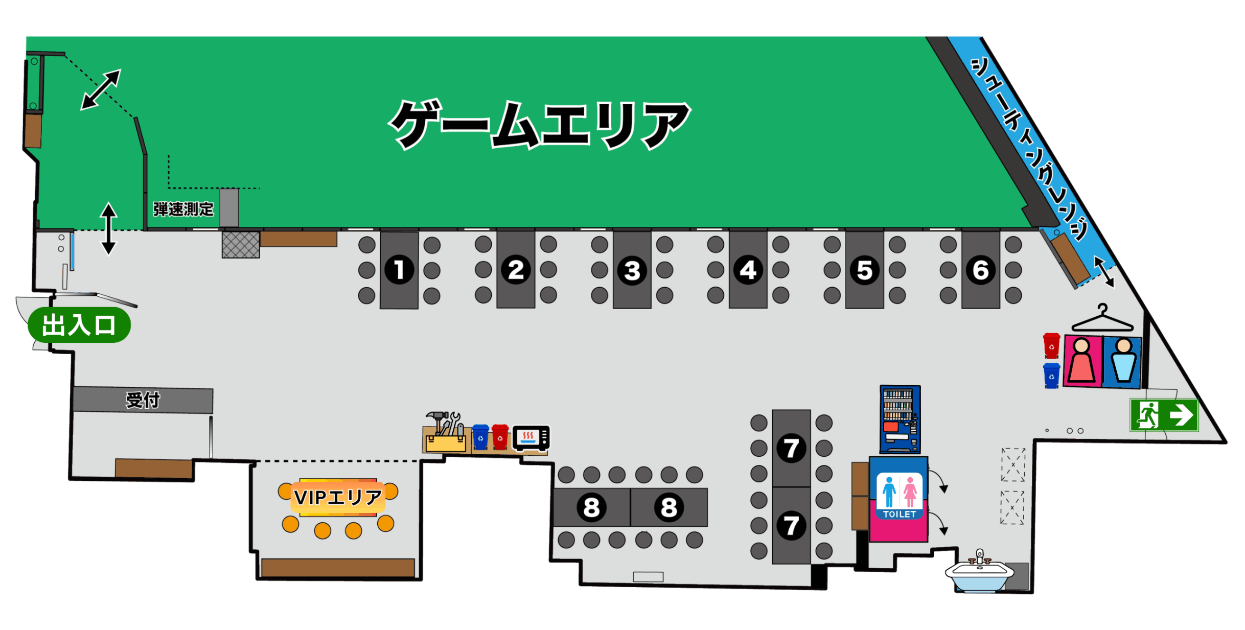 店内・休憩エリアMAP